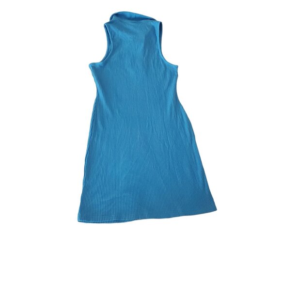 Wild Fable womens mini dress blue color sleeveless zip-front bodycon nwt Sz( S ) - Picture 5 of 10